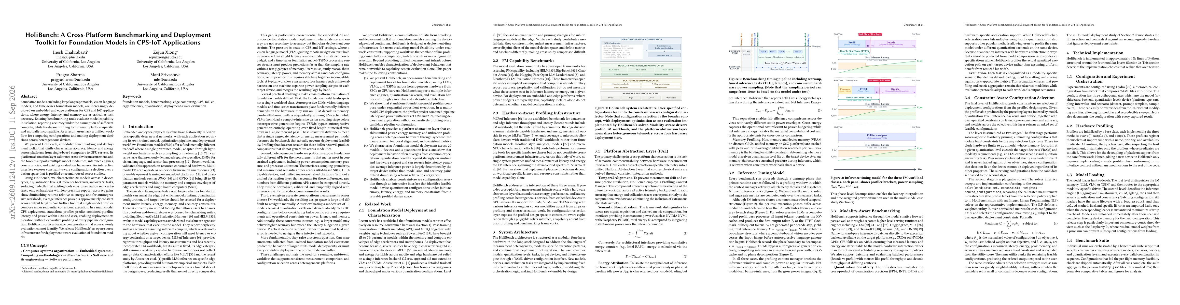 Thumbnail for HoliBench: A Cross-Platform Benchmarking and Deployment Toolkit for Foundation Models in CPS-IoT Applications