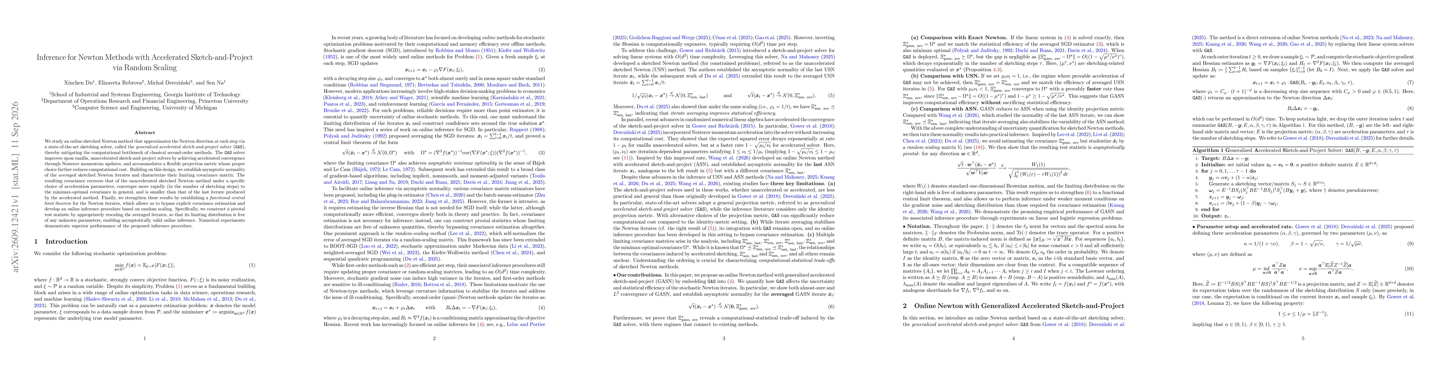 Thumbnail for Inference for Newton Methods with Accelerated Sketch-and-Project via Random Scaling