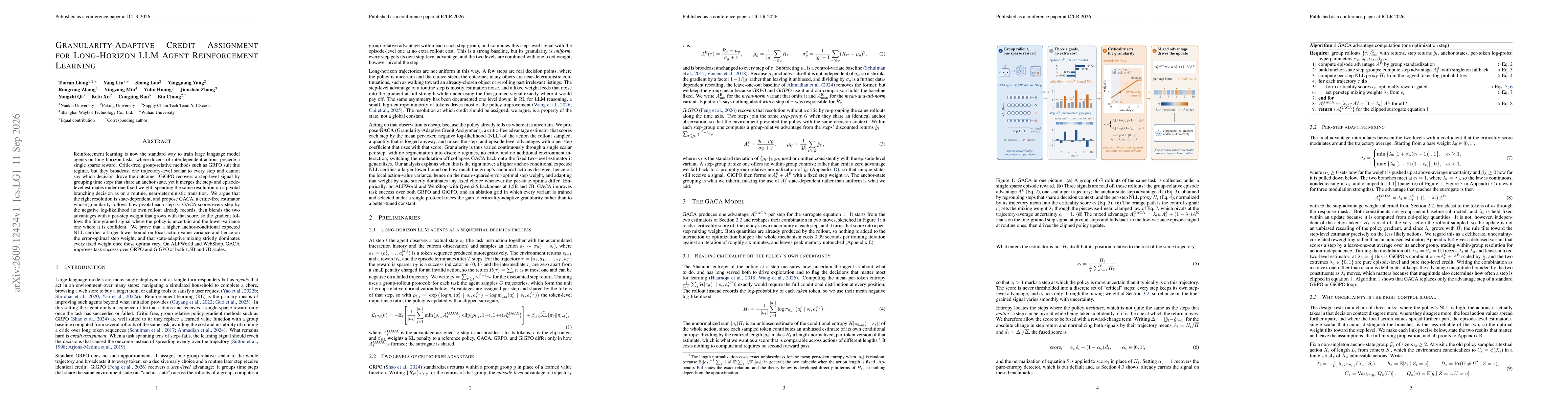Thumbnail for Granularity-Adaptive Credit Assignment for Long-Horizon LLM Agent Reinforcement Learning