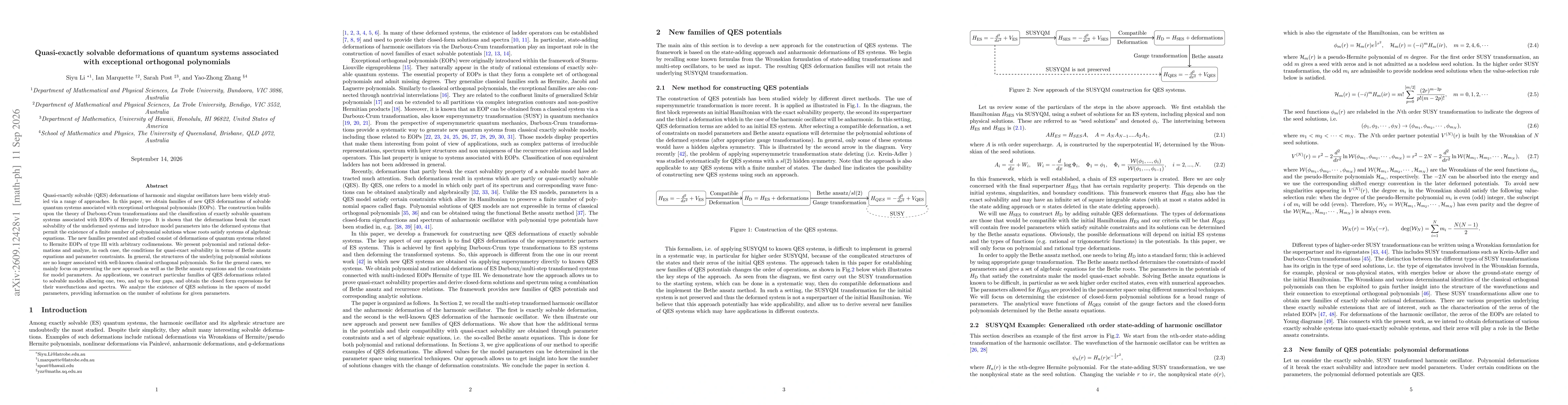 Thumbnail for Quasi-exactly solvable deformations of quantum systems associated with exceptional orthogonal polynomials