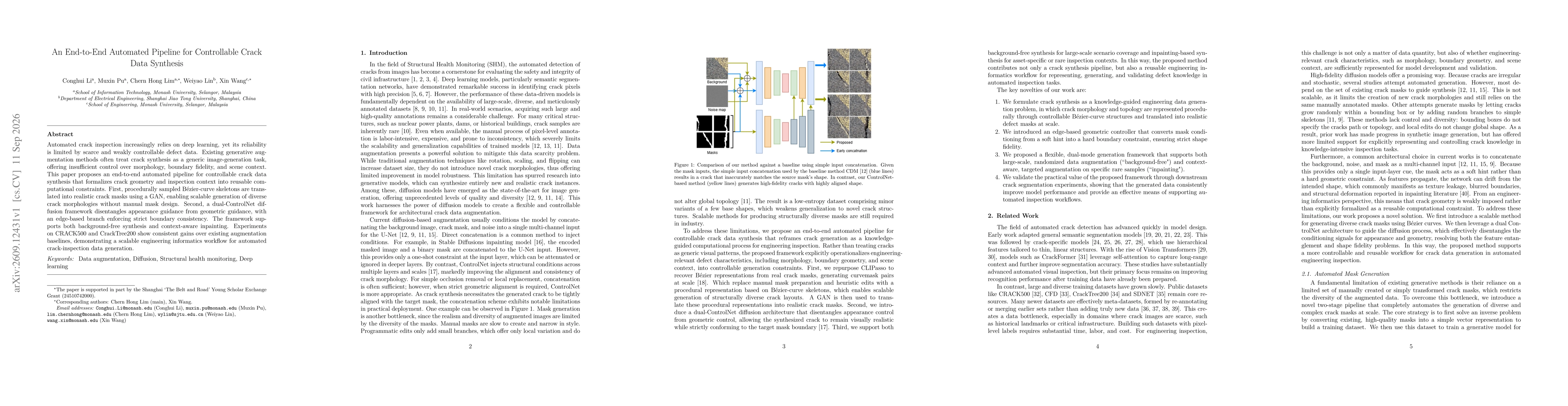 Thumbnail for An End-to-End Automated Pipeline for Controllable Crack Data Synthesis