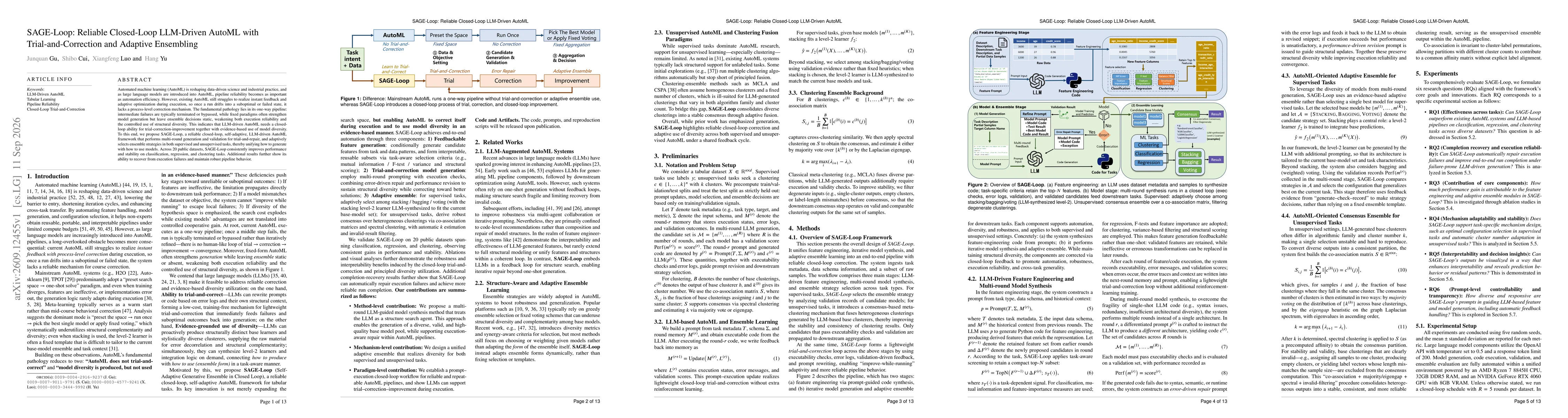 Thumbnail for SAGE-Loop: Reliable Closed-Loop LLM-Driven AutoML with Trial-and-Correction and Adaptive Ensembling