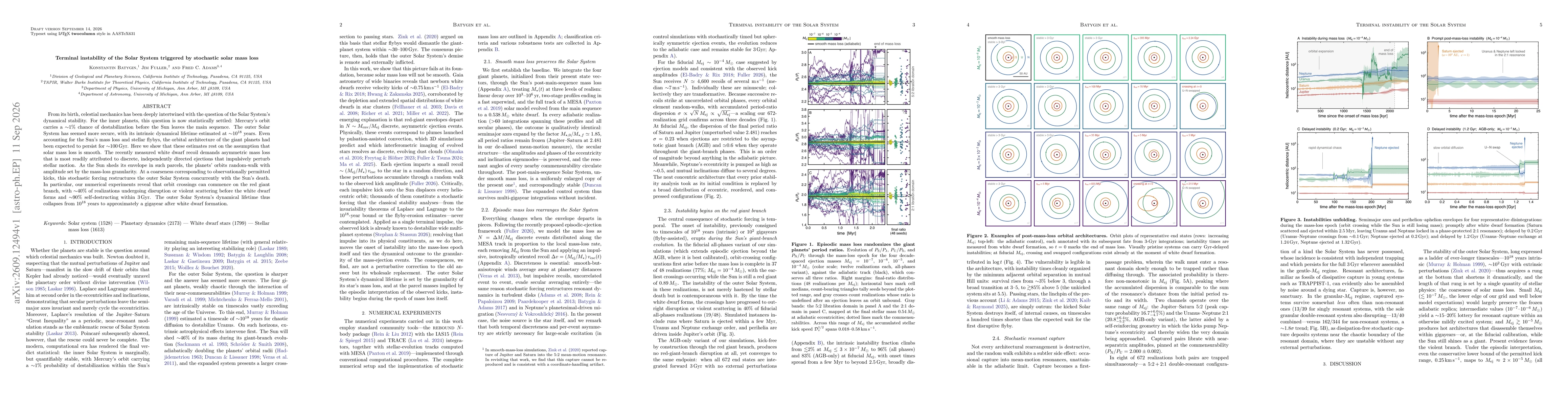 Thumbnail for Terminal instability of the Solar System triggered by stochastic solar mass loss