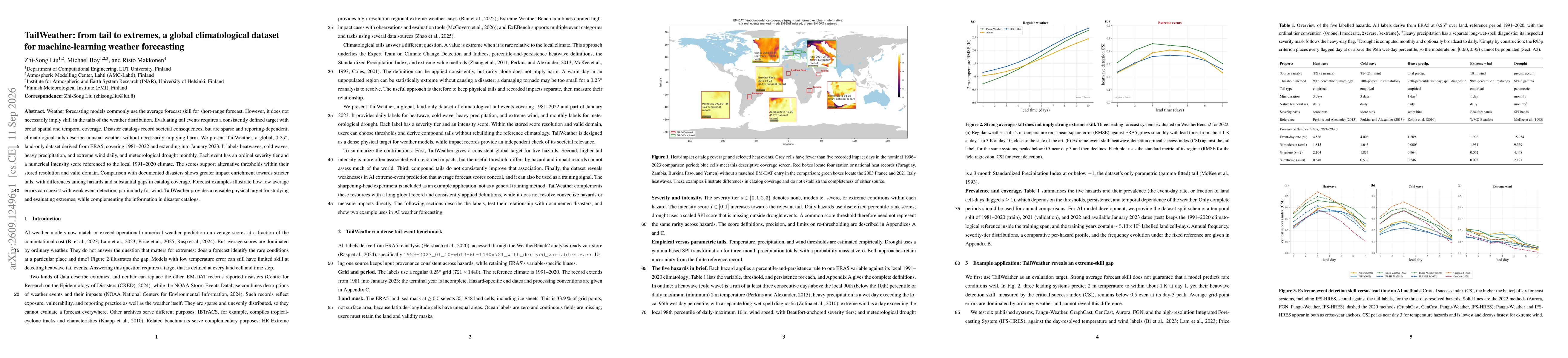 Thumbnail for TailWeather: from tail to extremes, a global climatological dataset for machine-learning weather forecasting