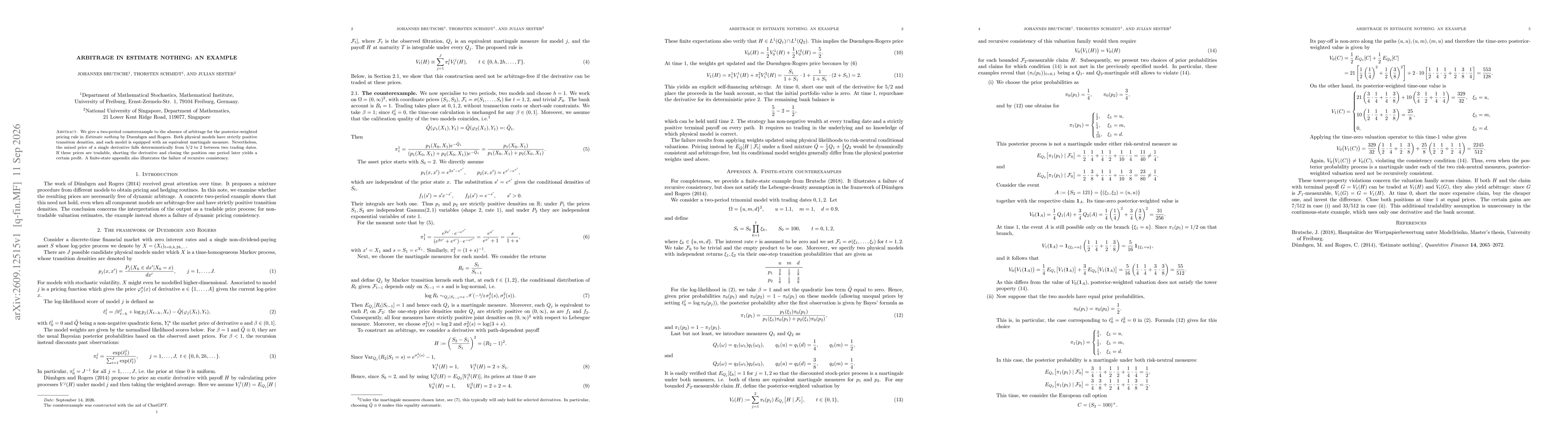 Thumbnail for Arbitrage in Estimate Nothing: an example