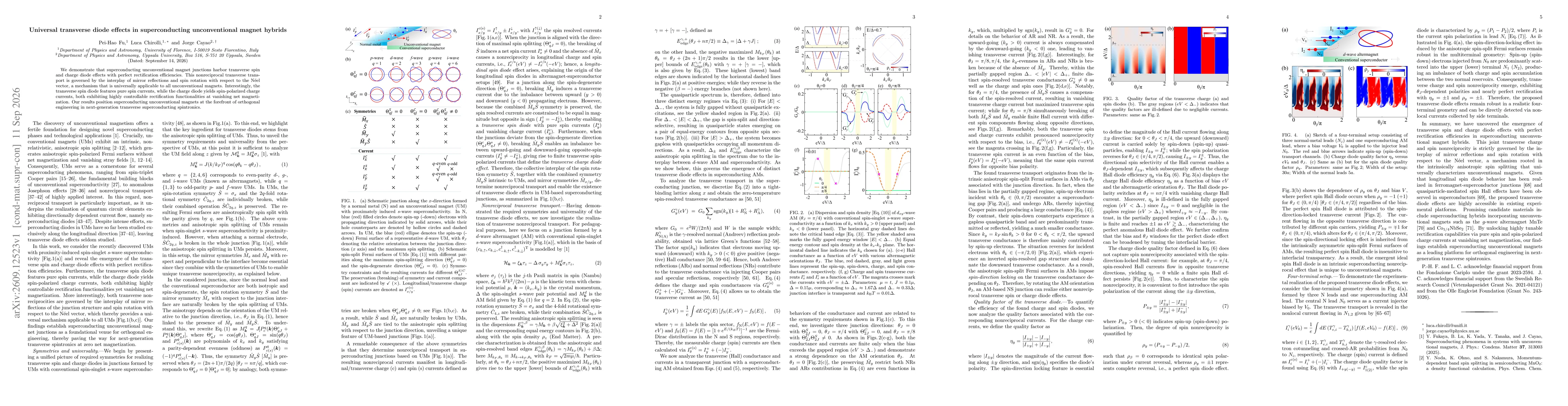 Thumbnail for Universal transverse diode effects in superconducting unconventional magnet hybrids