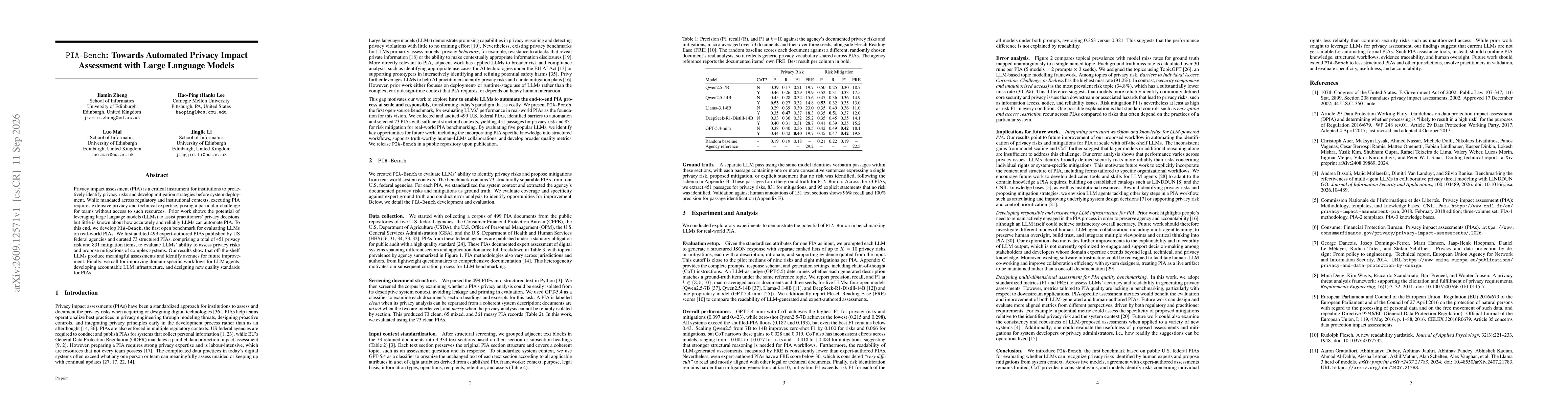 Thumbnail for PIA-Bench: Towards Automated Privacy Impact Assessment with Large Language Models