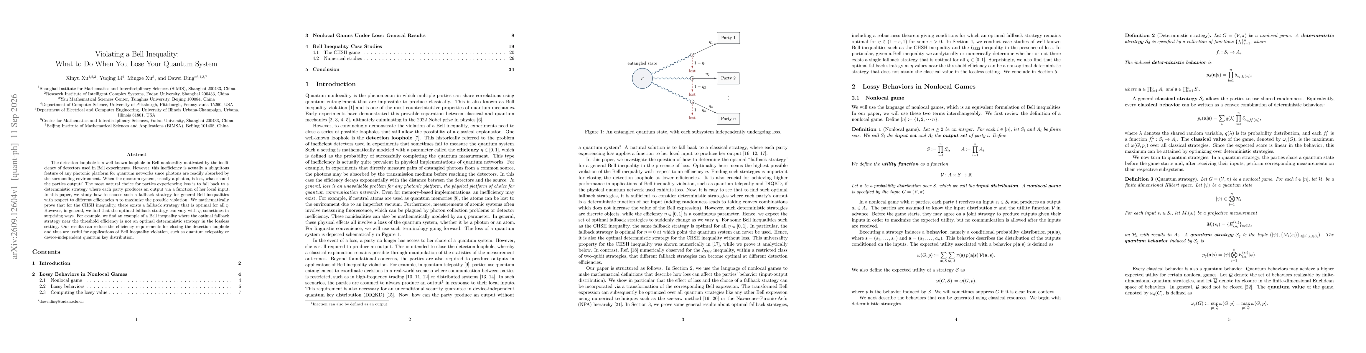 Thumbnail for Violating a Bell Inequality: What to Do When You Lose Your Quantum System
