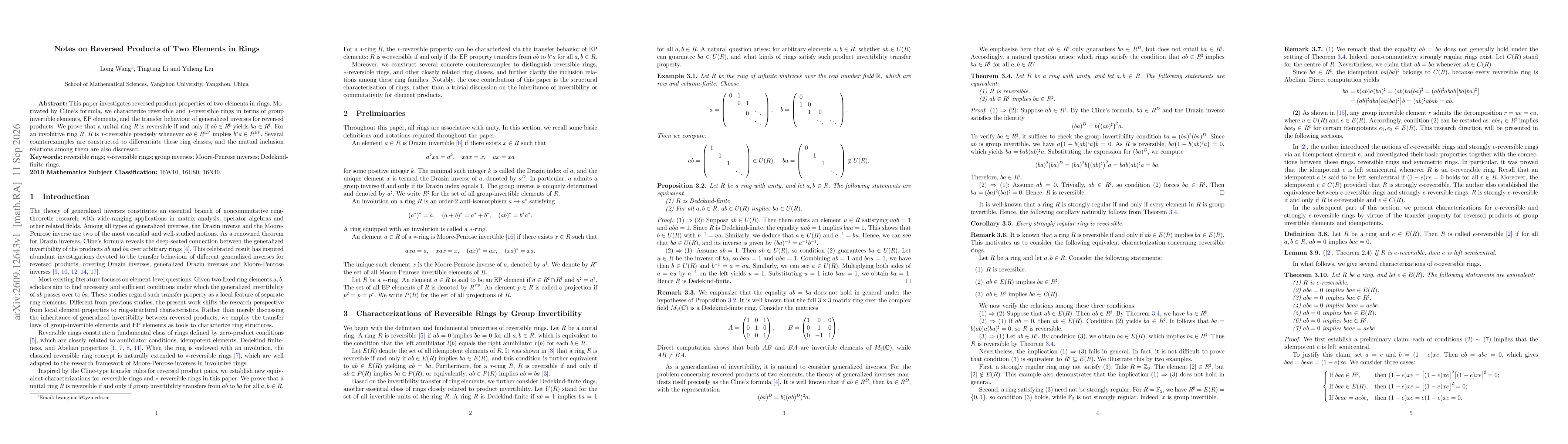 Thumbnail for Notes on Reversed Products of Two Elements in Rings