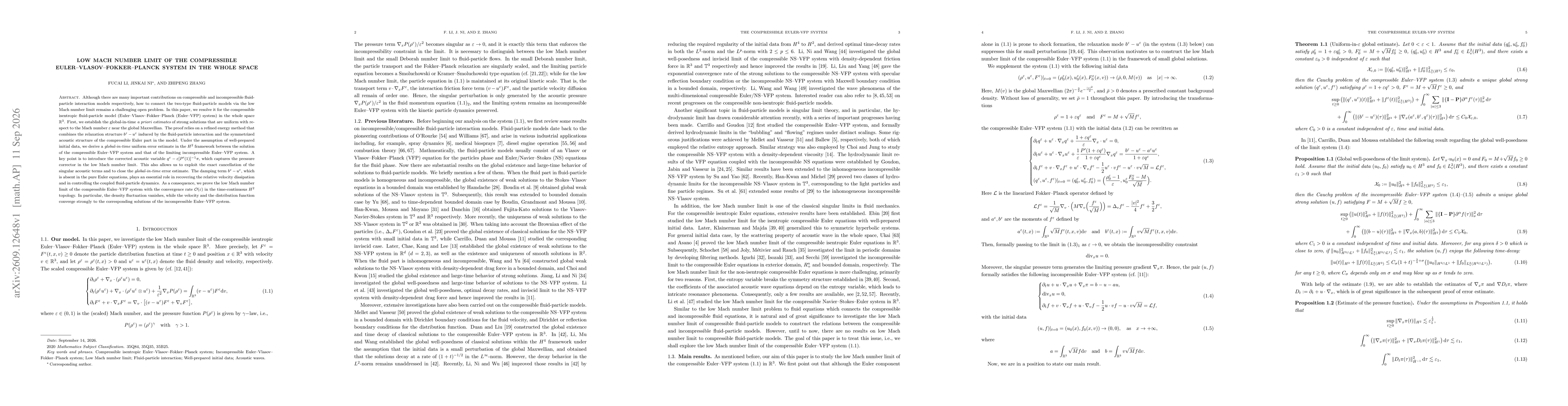 Thumbnail for Low Mach number limit of the compressible Euler--Vlasov--Fokker--Planck system in the whole space