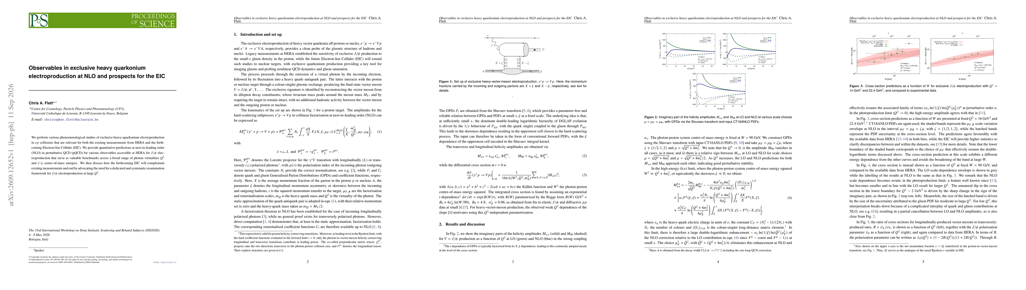 Thumbnail for Observables in exclusive heavy quarkonium electroproduction at NLO and prospects for the EIC