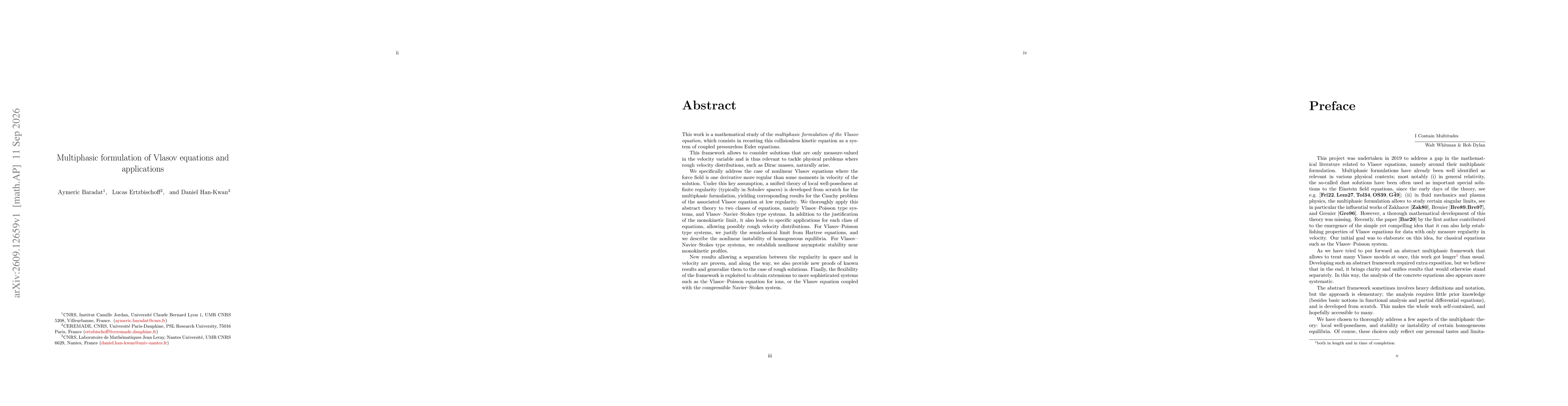 Thumbnail for Multiphasic formulation of Vlasov equations and applications