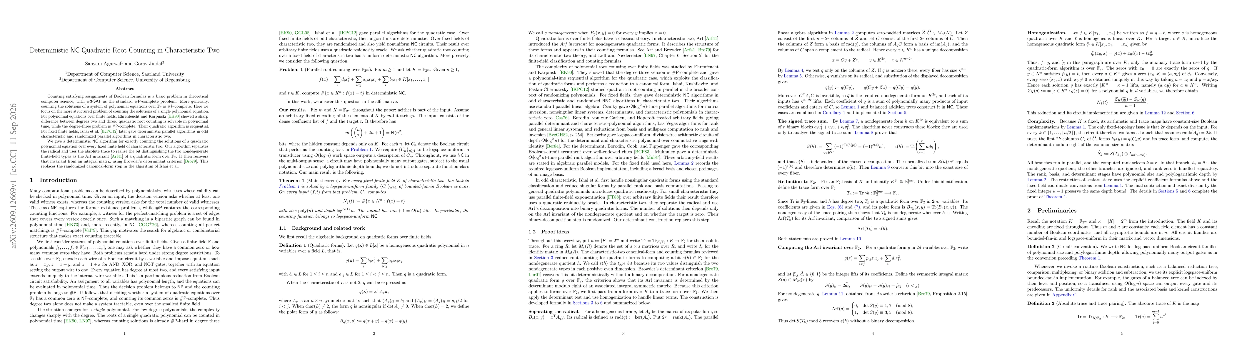 Thumbnail for Deterministic NC Quadratic Root Counting in Characteristic Two