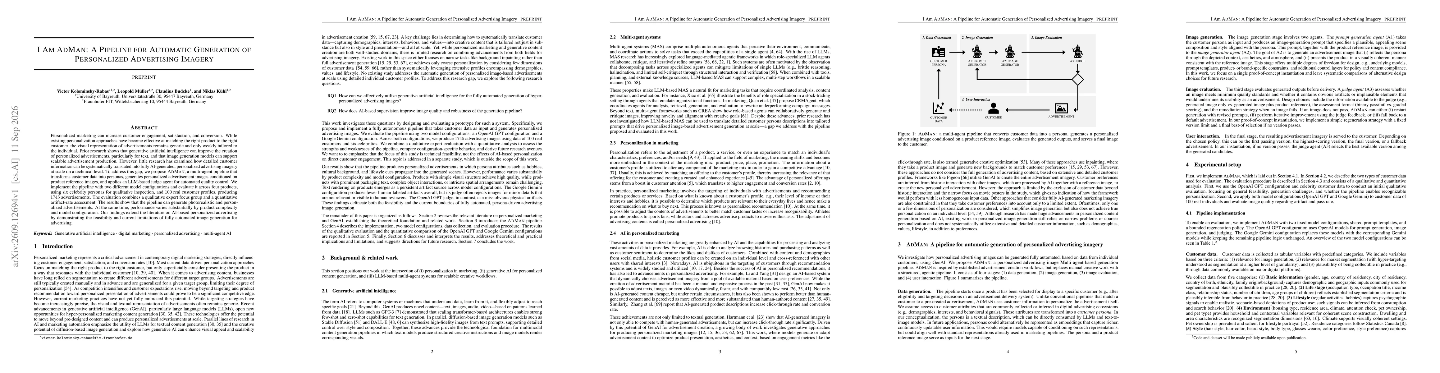 Thumbnail for I Am AdMan: A Pipeline for Automatic Generation of Personalized Advertising Imagery