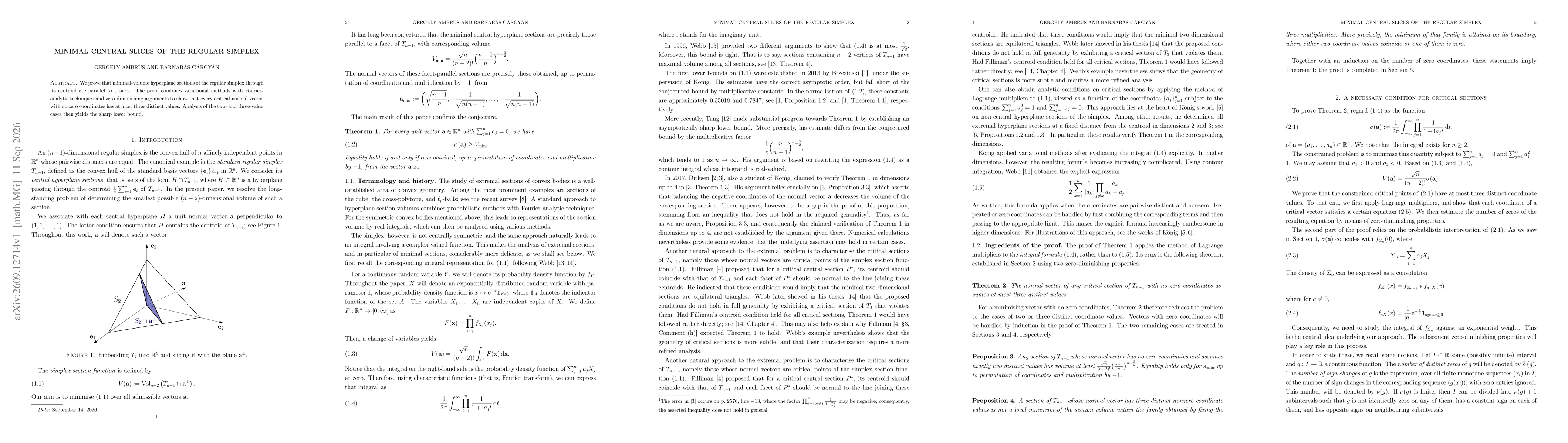 Thumbnail for Minimal central slices of the regular simplex