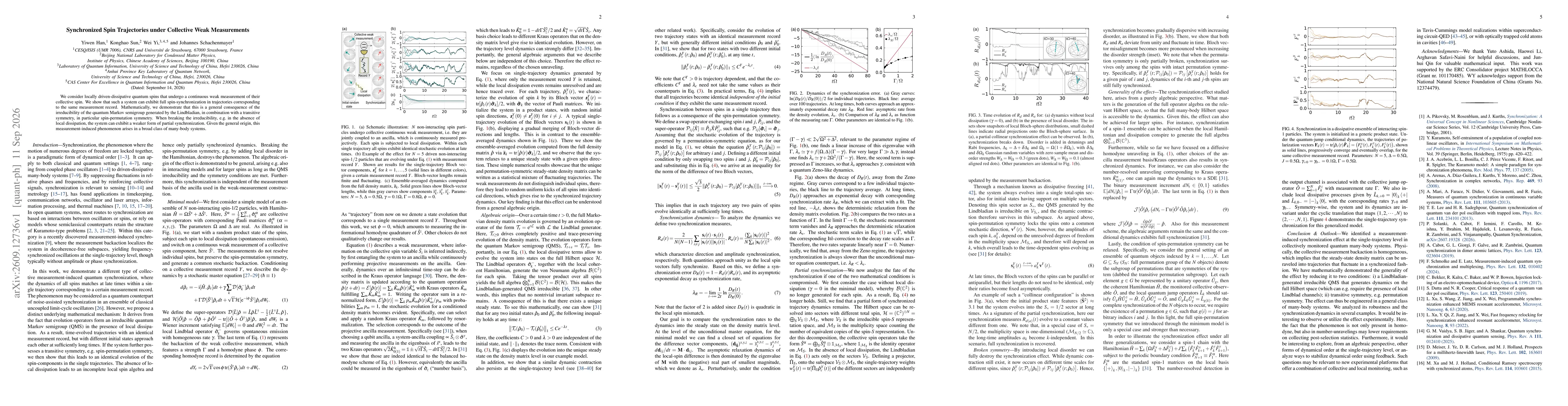 Thumbnail for Synchronized Spin Trajectories under Collective Weak Measurements