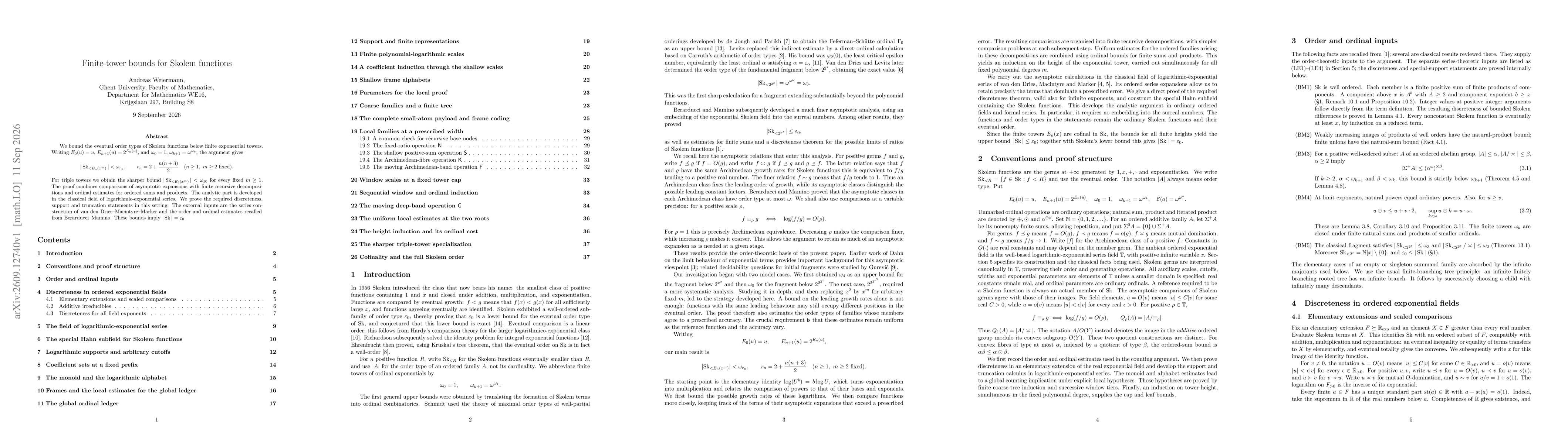 Thumbnail for Finite-tower bounds for Skolem functions
