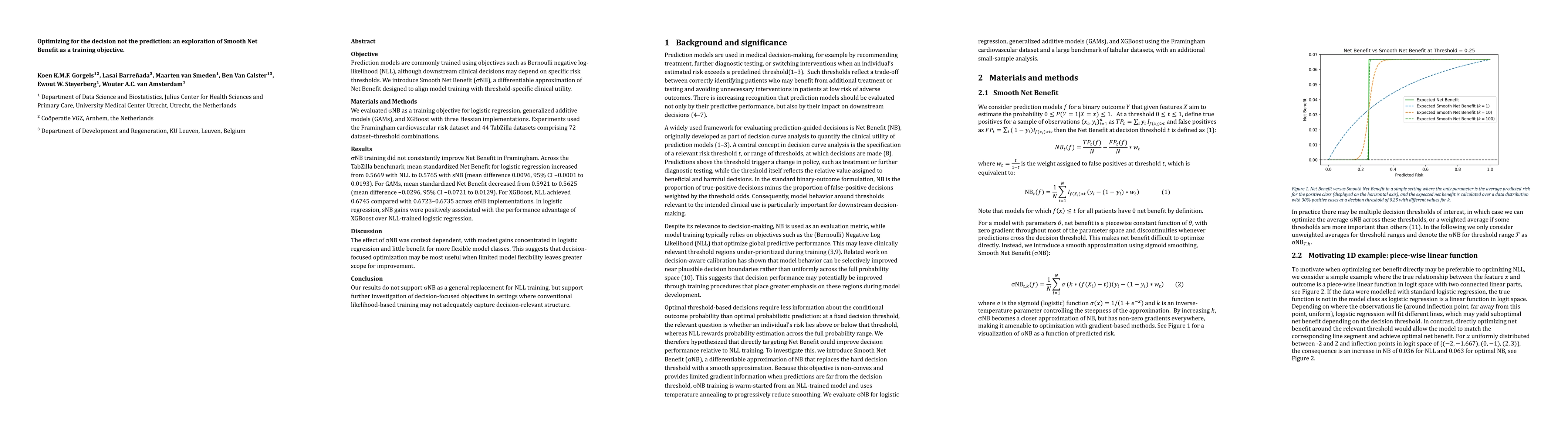 Thumbnail for Optimizing for the decision not the prediction: an exploration of Smooth Net Benefit as a training objective