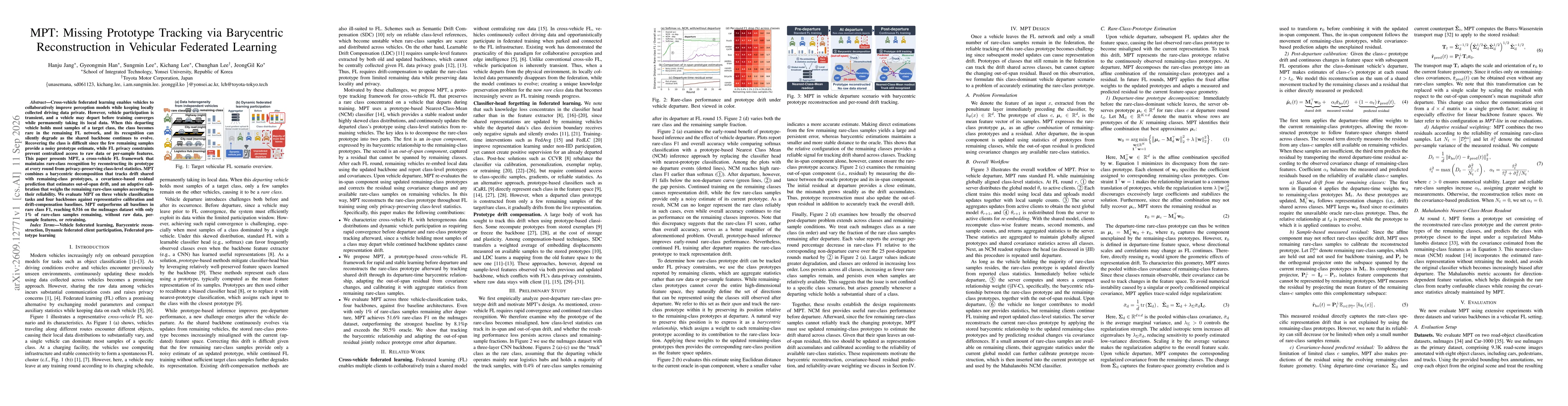 Thumbnail for MPT: Missing Prototype Tracking via Barycentric Reconstruction in Vehicular Federated Learning