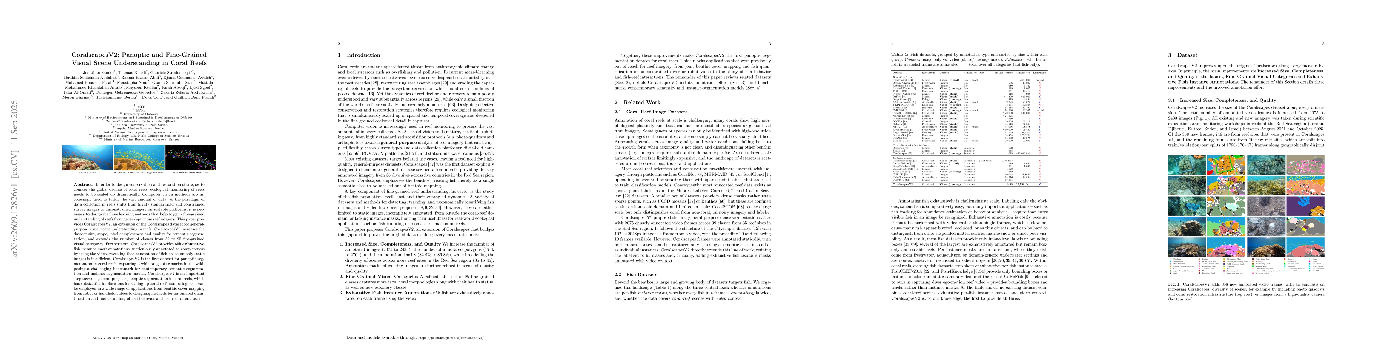 Thumbnail for CoralscapesV2: Panoptic and Fine-Grained Visual Scene Understanding in Coral Reefs