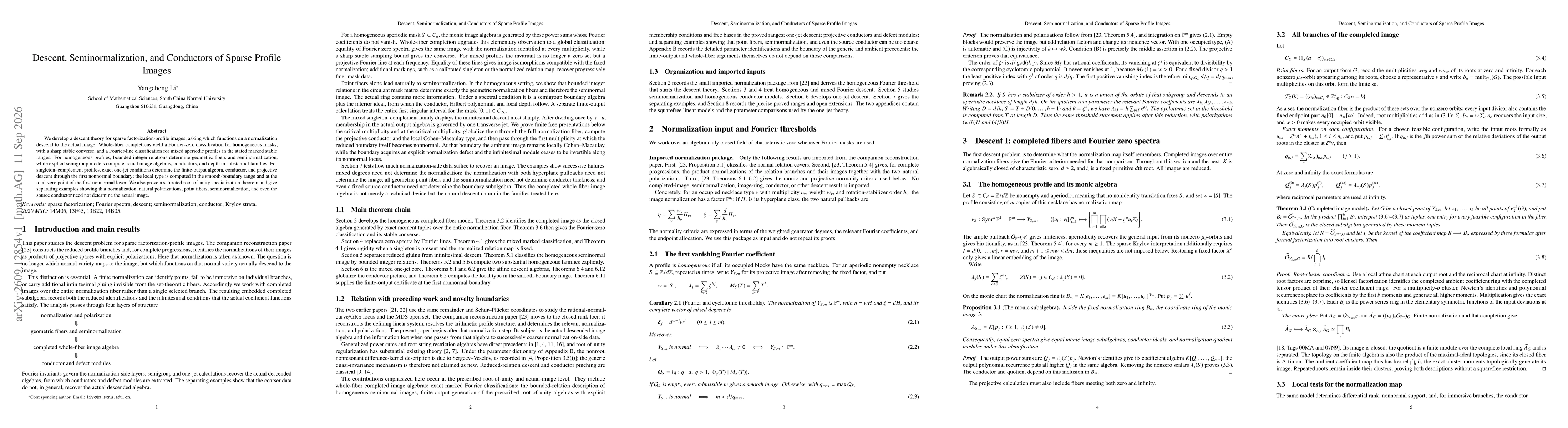 Thumbnail for Descent, Seminormalization, and Conductors of Sparse Profile Images