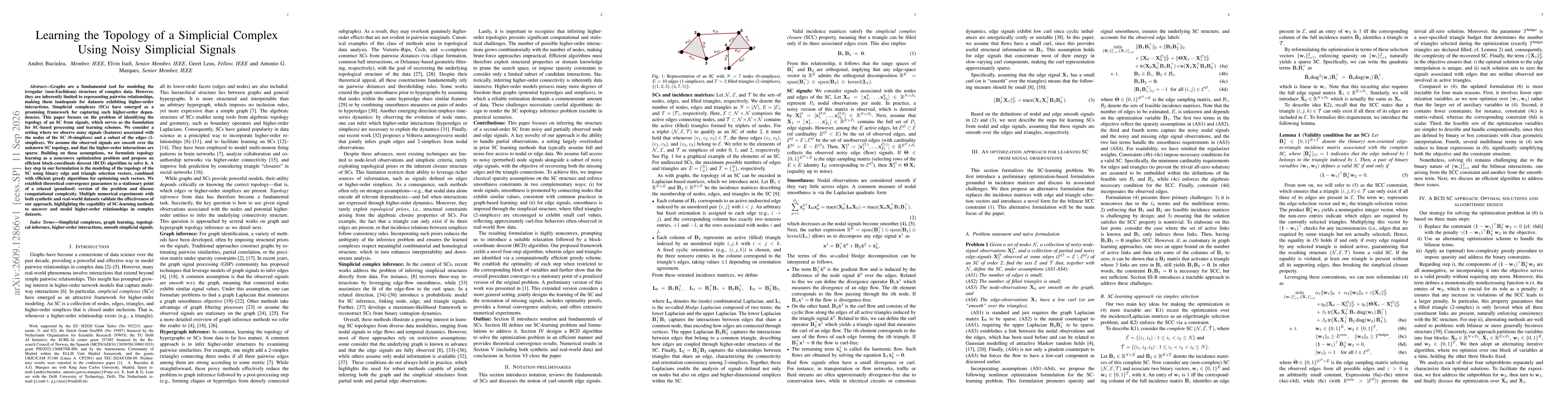Thumbnail for Learning the Topology of a Simplicial Complex Using Noisy Simplicial Signals