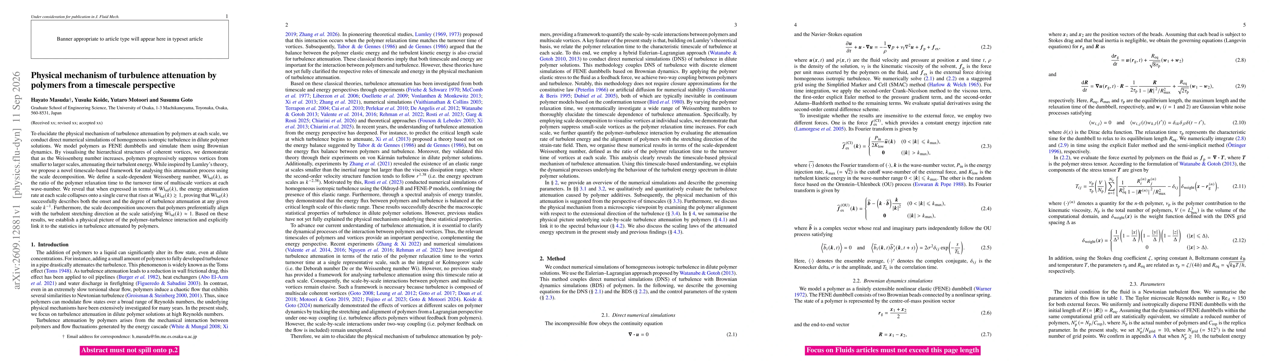 Thumbnail for Physical mechanism of turbulence attenuation by polymers from a timescale perspective