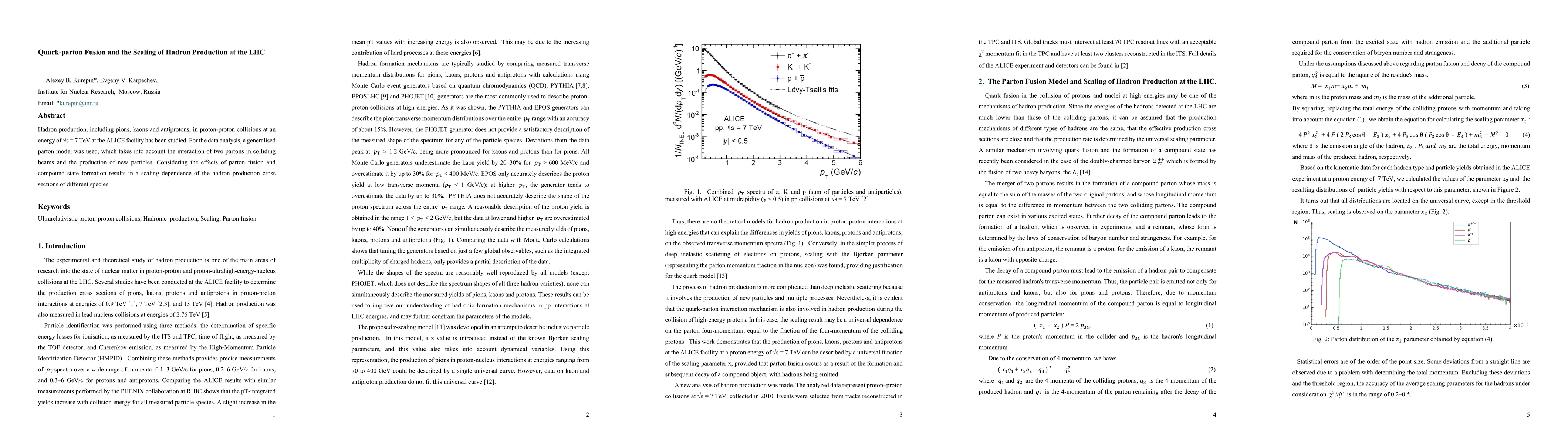 Thumbnail for Quark-Parton Fusion and the Scaling of Hadron Production at the LHC
