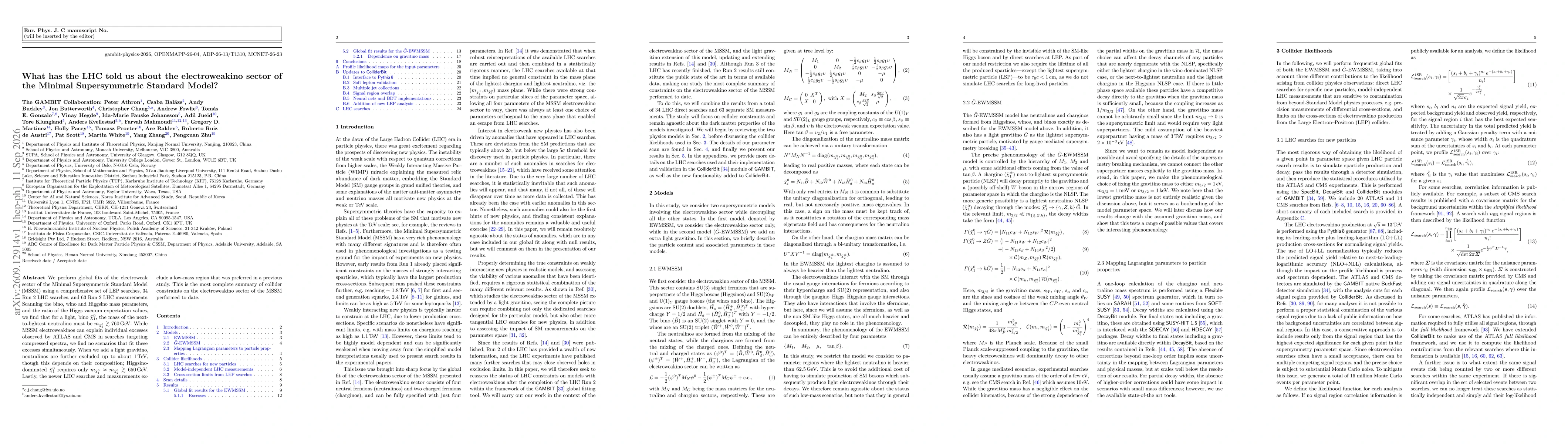 Thumbnail for What has the LHC told us about the electroweakino sector of the Minimal Supersymmetric Standard Model?