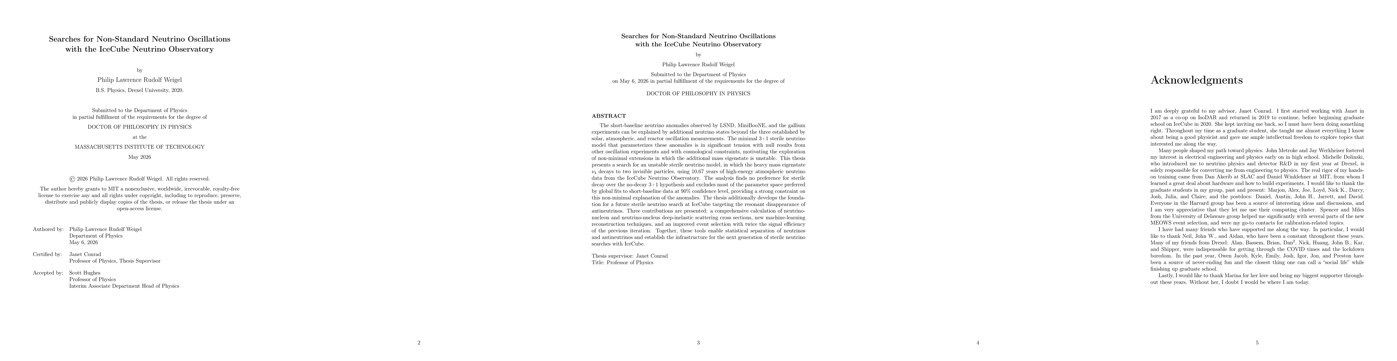 Thumbnail for Searches for Non-Standard Neutrino Oscillations with the IceCube Neutrino Observatory
