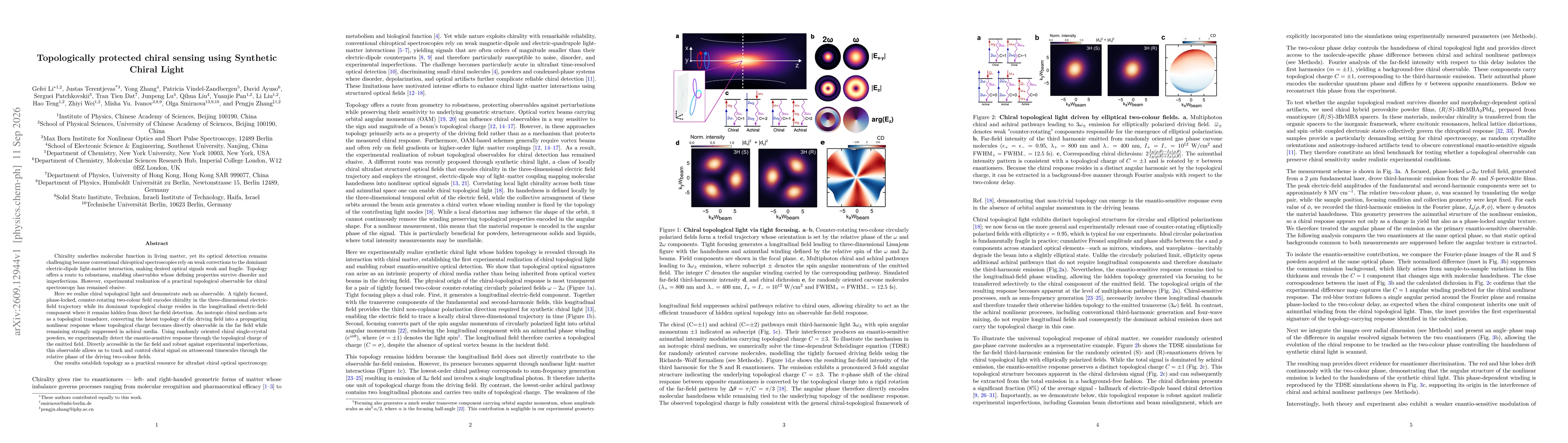 Thumbnail for Topologically protected chiral sensing using Synthetic Chiral Light
