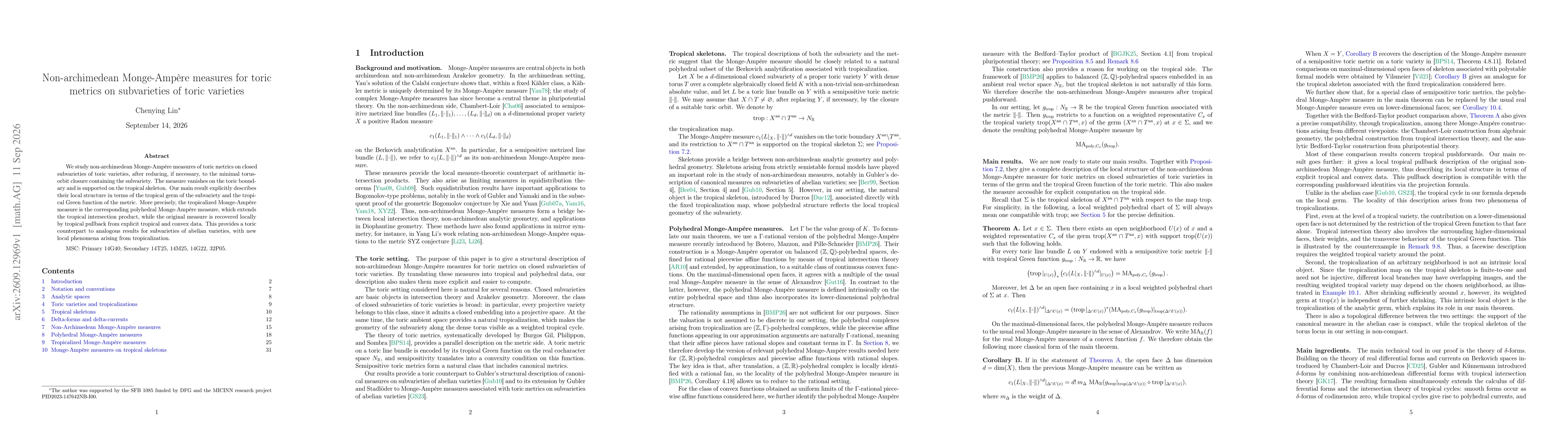 Thumbnail for Non-archimedean Monge-Ampère measures for toric metrics on subvarieties of toric varieties
