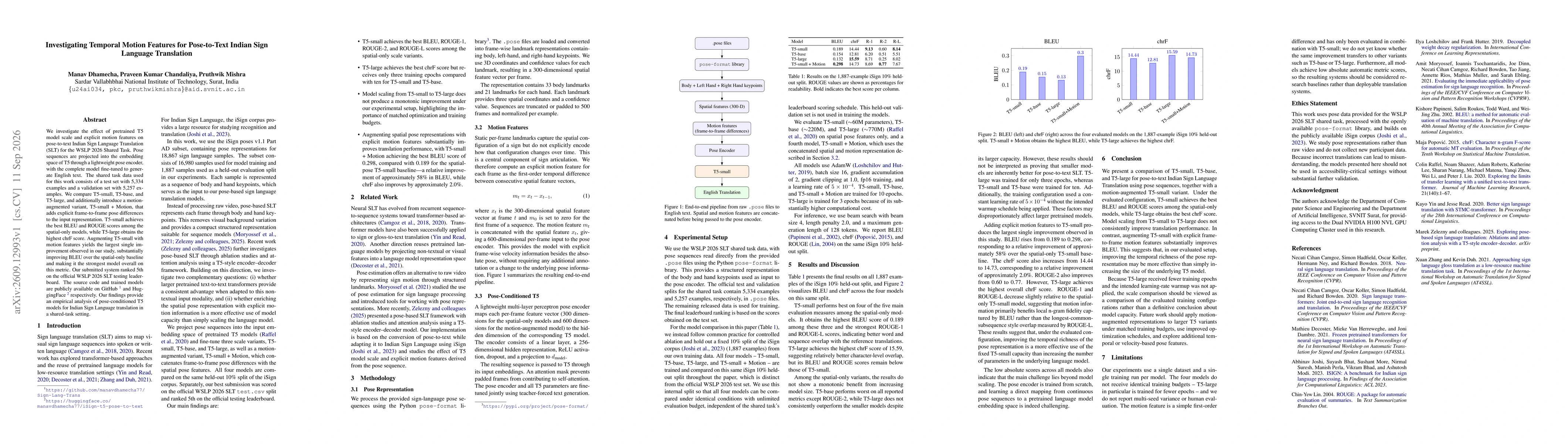 Thumbnail for Investigating Temporal Motion Features for Pose-to-Text Indian Sign Language Translation