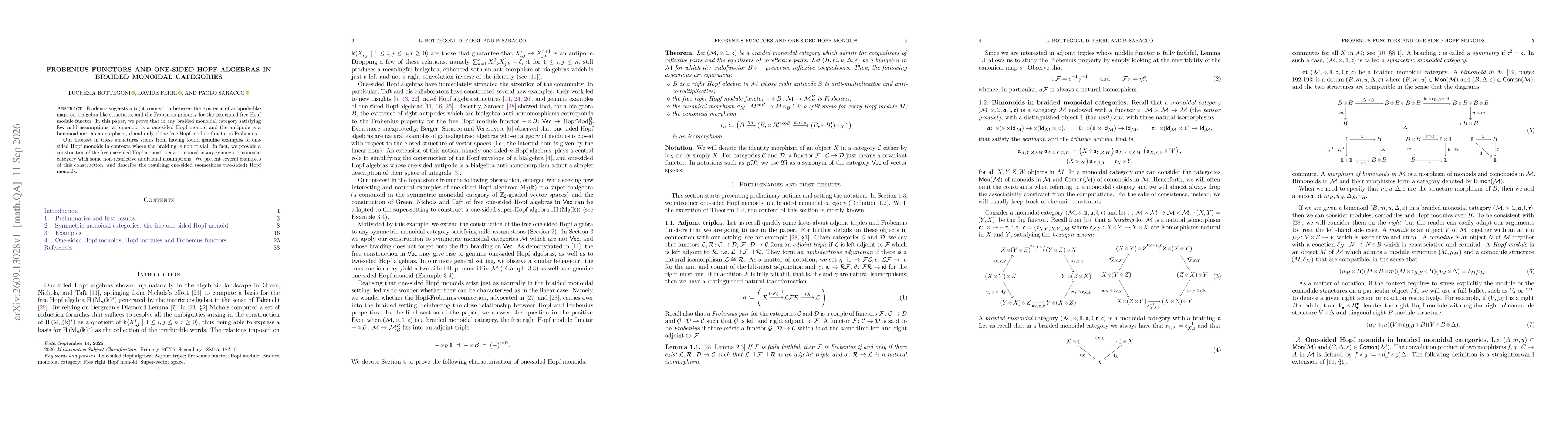 Thumbnail for Frobenius functors and one-sided Hopf algebras in braided monoidal categories