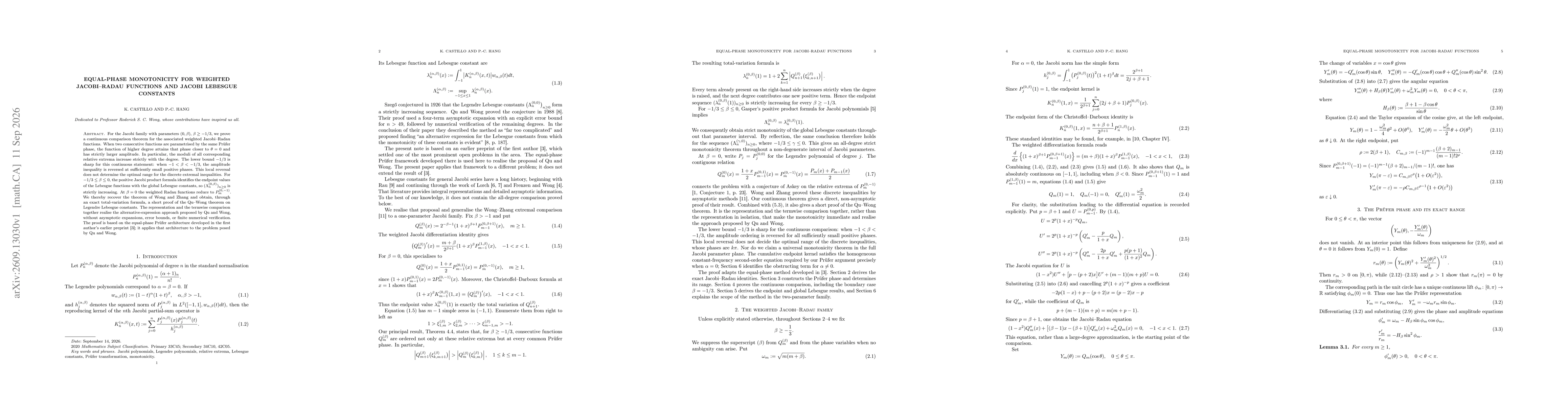 Thumbnail for Equal-Phase Monotonicity for Weighted Jacobi-Radau Functions and Jacobi Lebesgue Constants