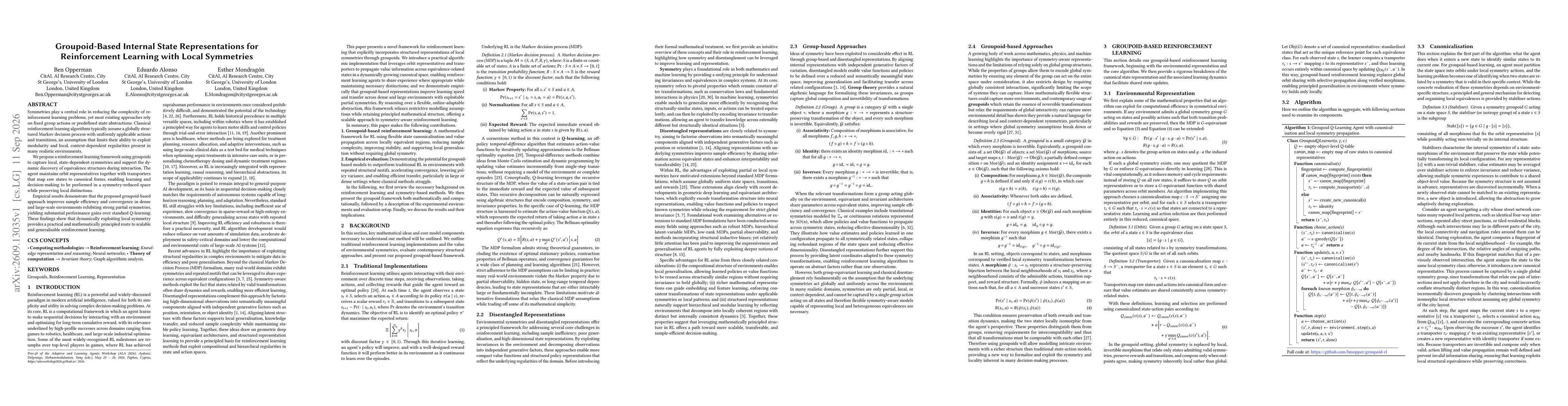 Thumbnail for Groupoid-Based Internal State Representations for Reinforcement Learning with Local Symmetries