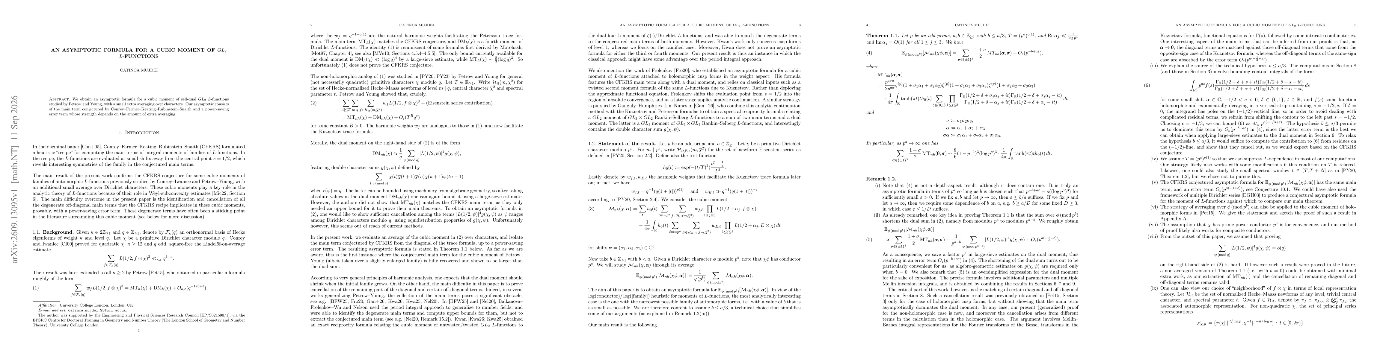 Thumbnail for An asymptotic formula for a cubic moment of $GL_2$ $L$-functions