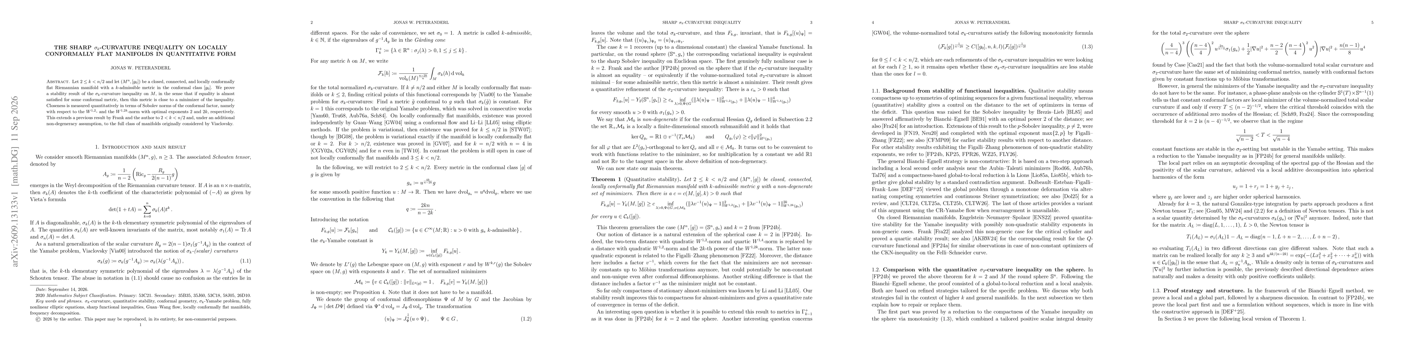 Thumbnail for The sharp $σ_k$-curvature inequality on locally conformally flat manifolds in quantitative form