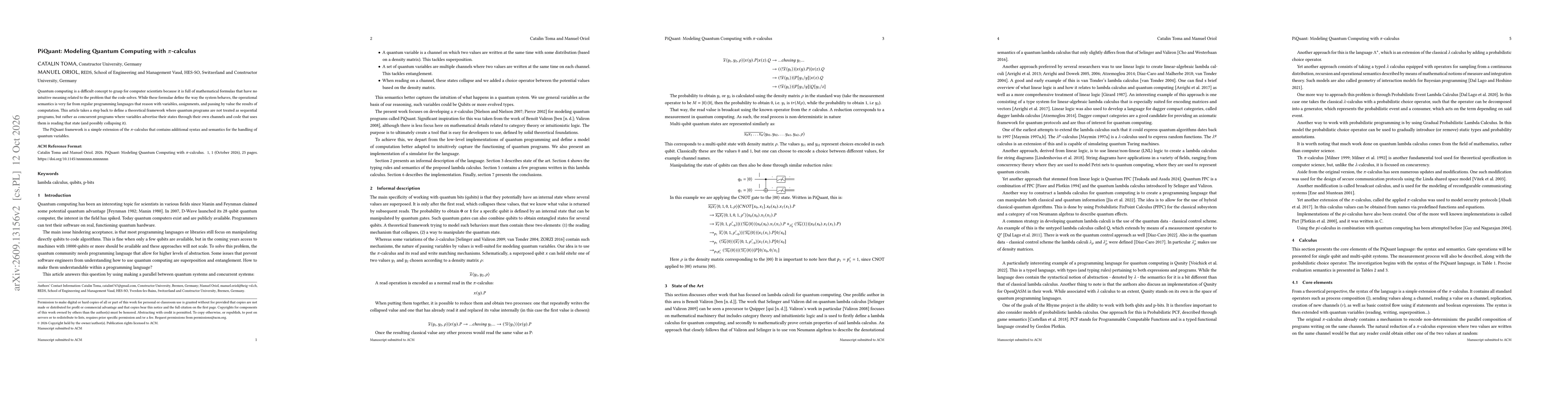Thumbnail for Modeling Quantum Computing with $π$-calculus