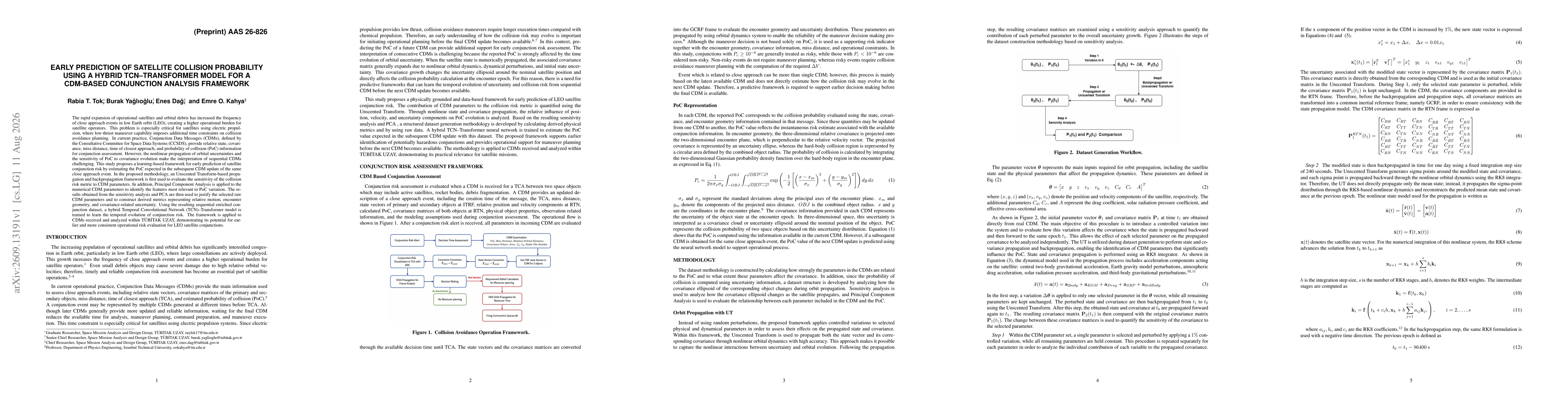 Thumbnail for Early Prediction of Satellite Collision Probability Using a Hybrid TCN-Transformer Model for a CDM-Based Conjunction Analysis Framework