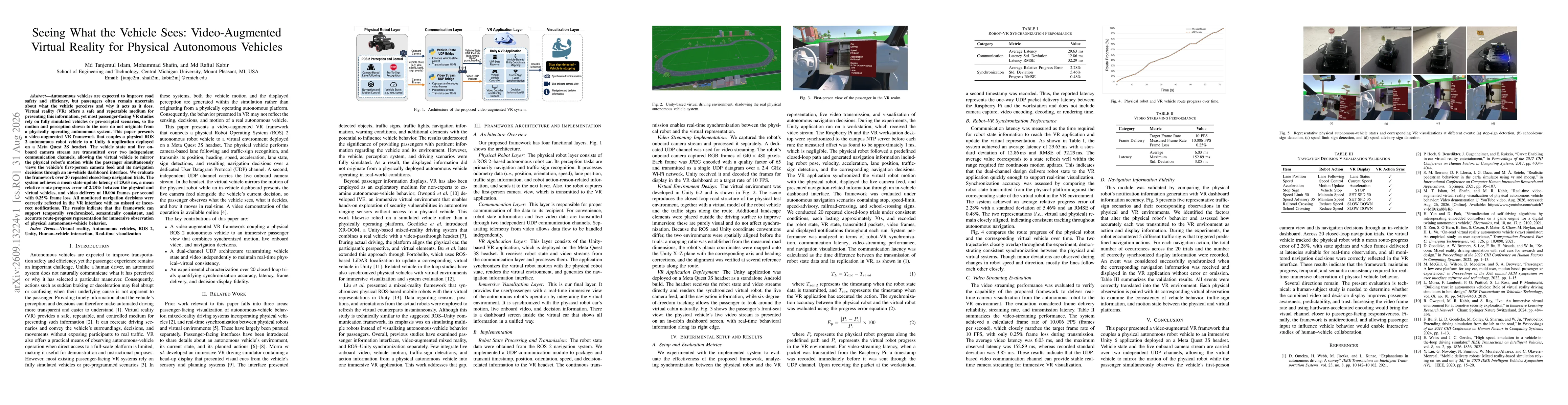 Thumbnail for Seeing What the Vehicle Sees: Video-Augmented Virtual Reality for Physical Autonomous Vehicles