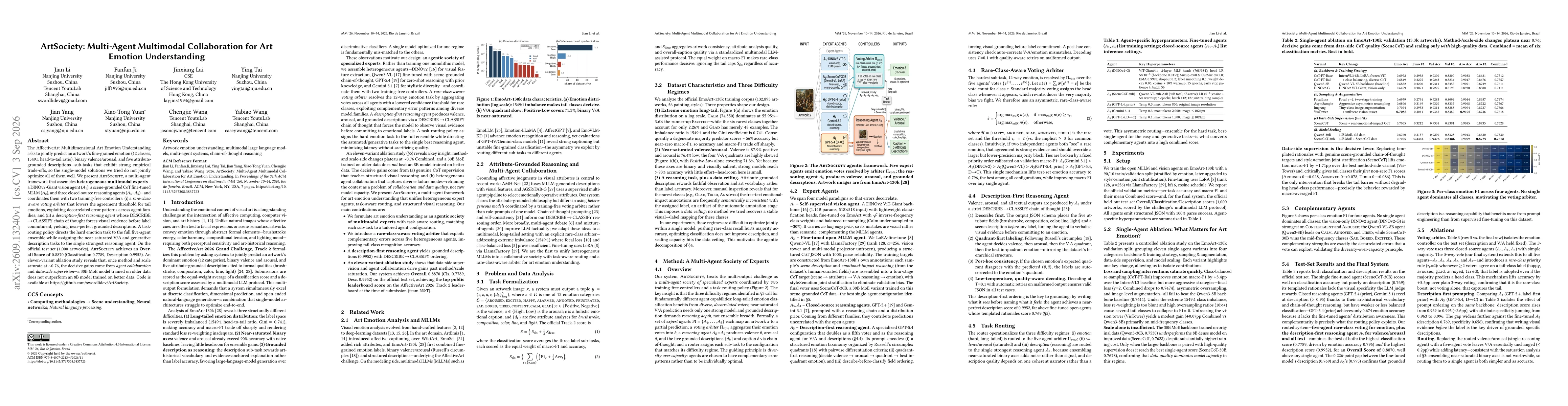 Thumbnail for ArtSociety: Multi-Agent Multimodal Collaboration for Art Emotion Understanding