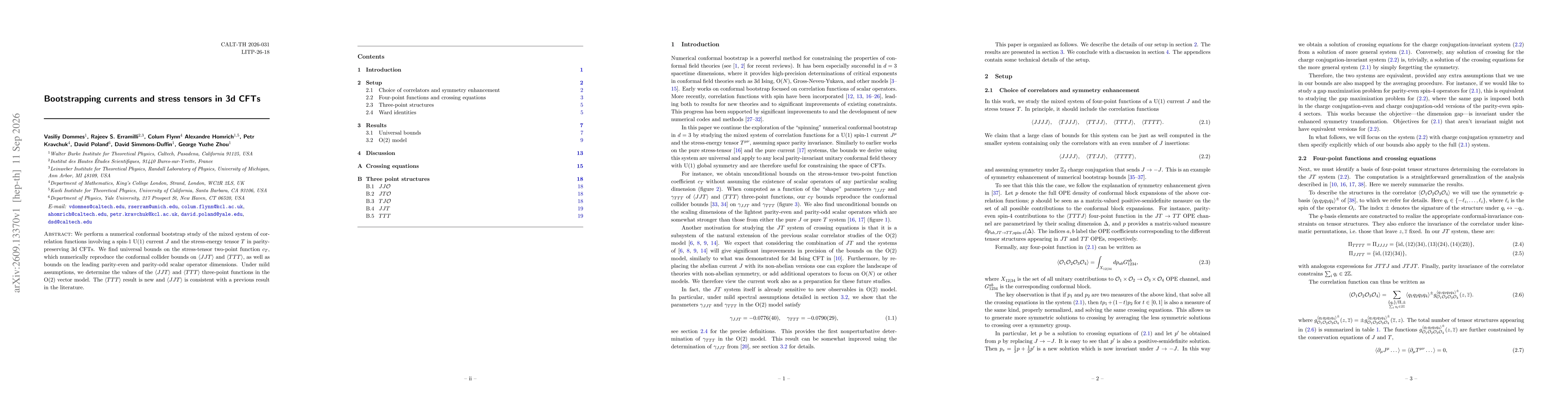Thumbnail for Bootstrapping currents and stress tensors in 3d CFTs