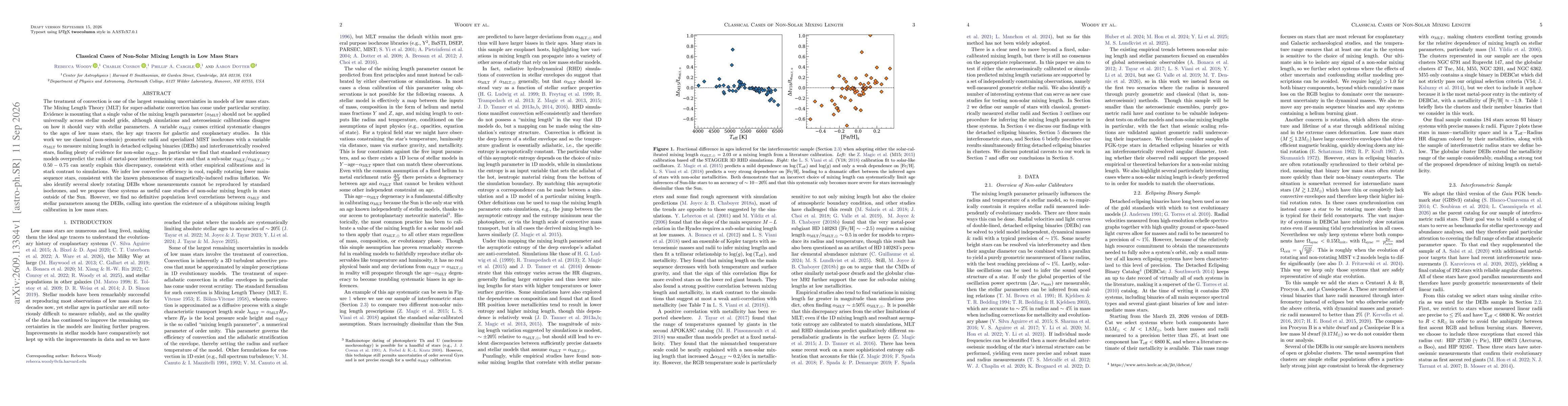 Thumbnail for Classical Cases of Non-solar Mixing Length in Low Mass Stars