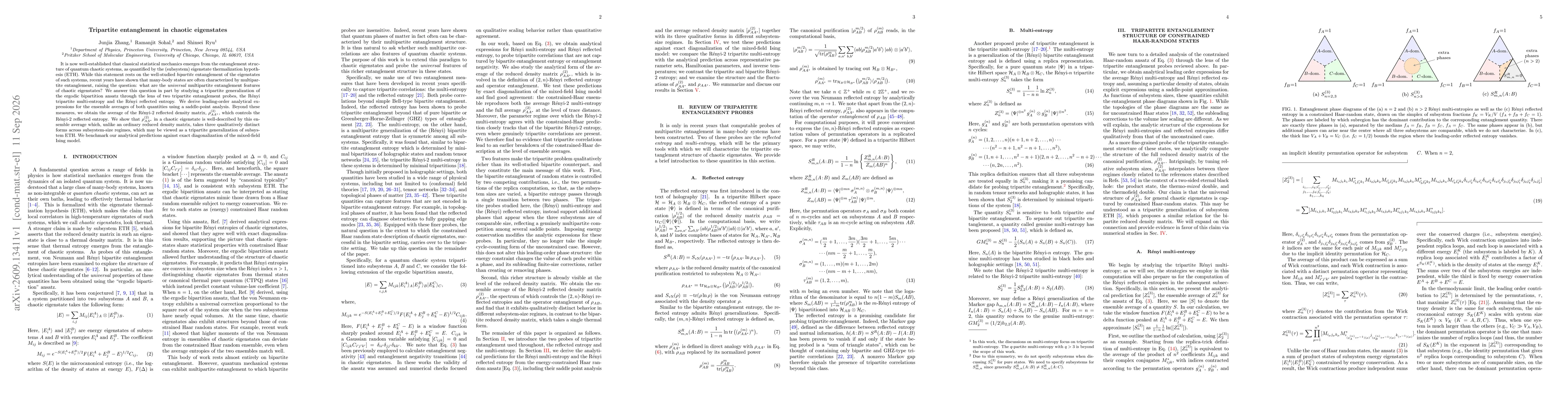 Thumbnail for Tripartite entanglement in chaotic eigenstates