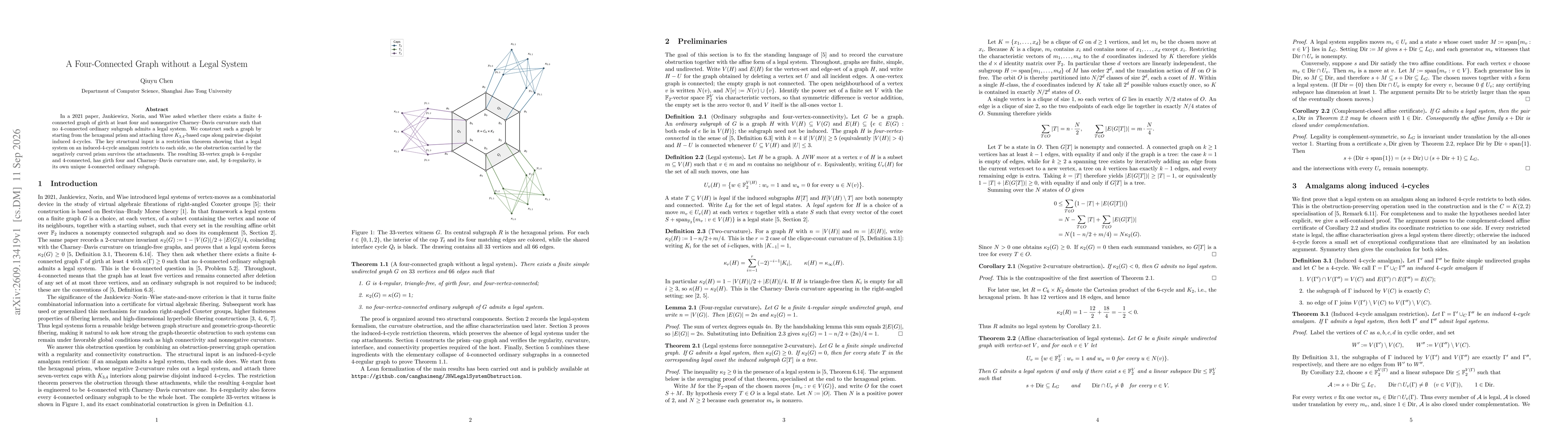 Thumbnail for A Four-Connected Graph without a Legal System