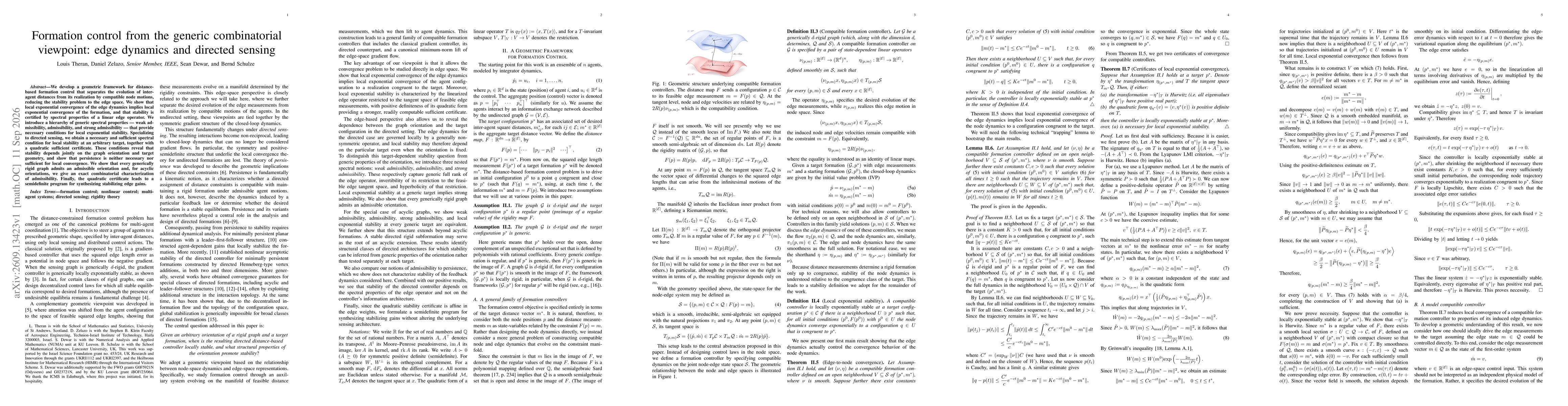 Thumbnail for Formation control from the generic combinatorial viewpoint: edge dynamics and directed sensing