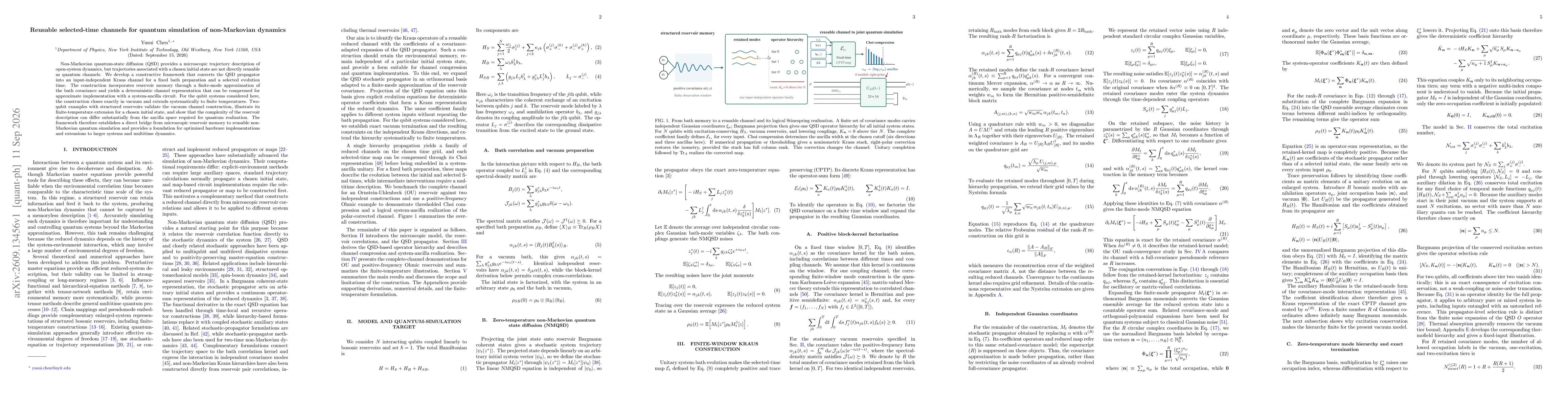 Thumbnail for Reusable selected-time channels for quantum simulation of non-Markovian dynamics