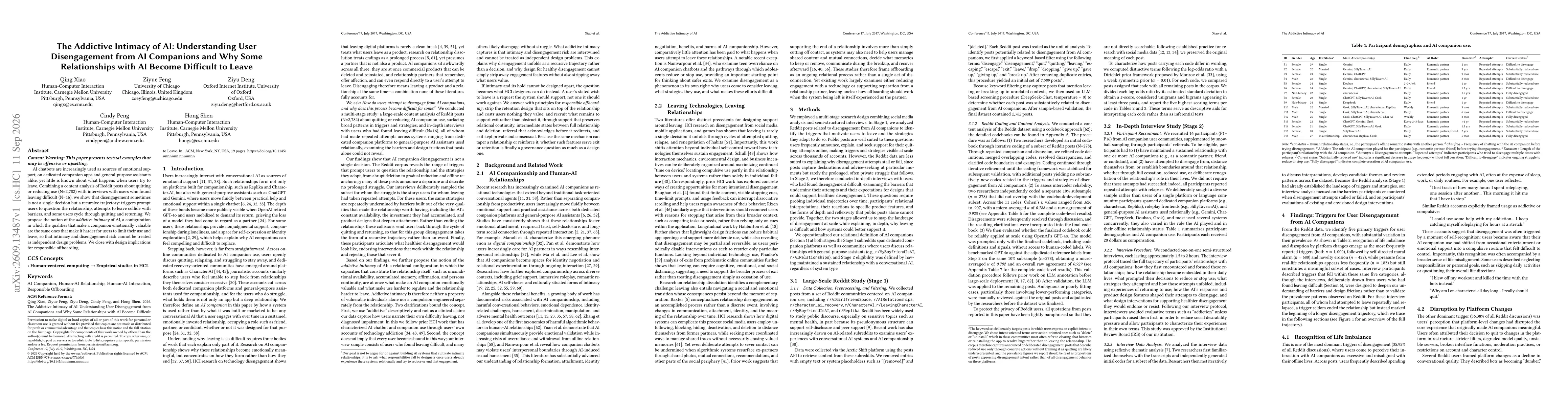 Thumbnail for The Addictive Intimacy of AI: Understanding User Disengagement from AI Companions and Why Some Relationships with AI Become Difficult to Leave