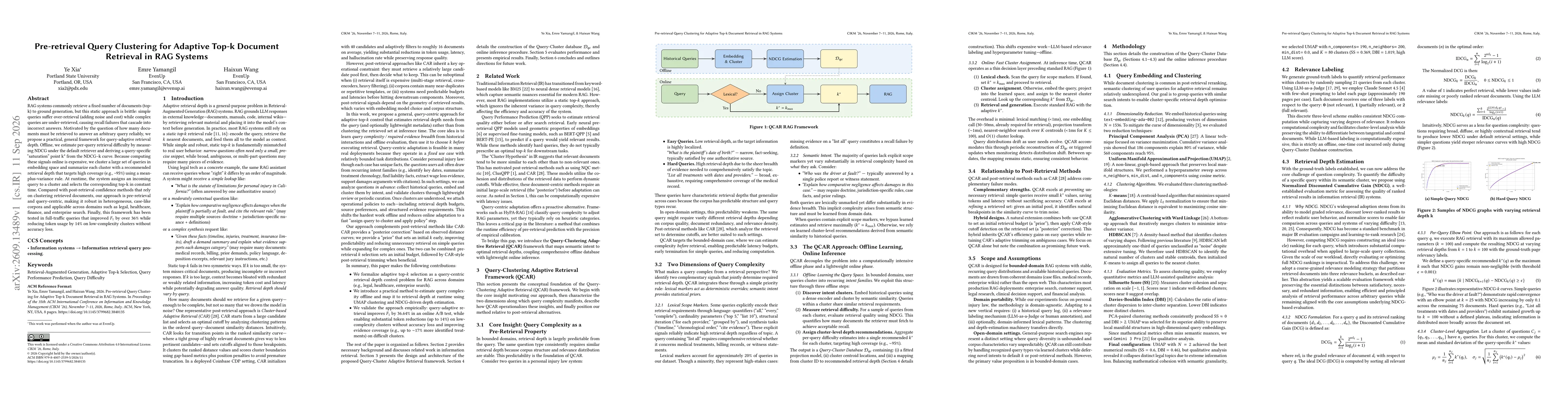 Thumbnail for Pre-retrieval Query Clustering for Adaptive Top-k Document Retrieval in RAG Systems
